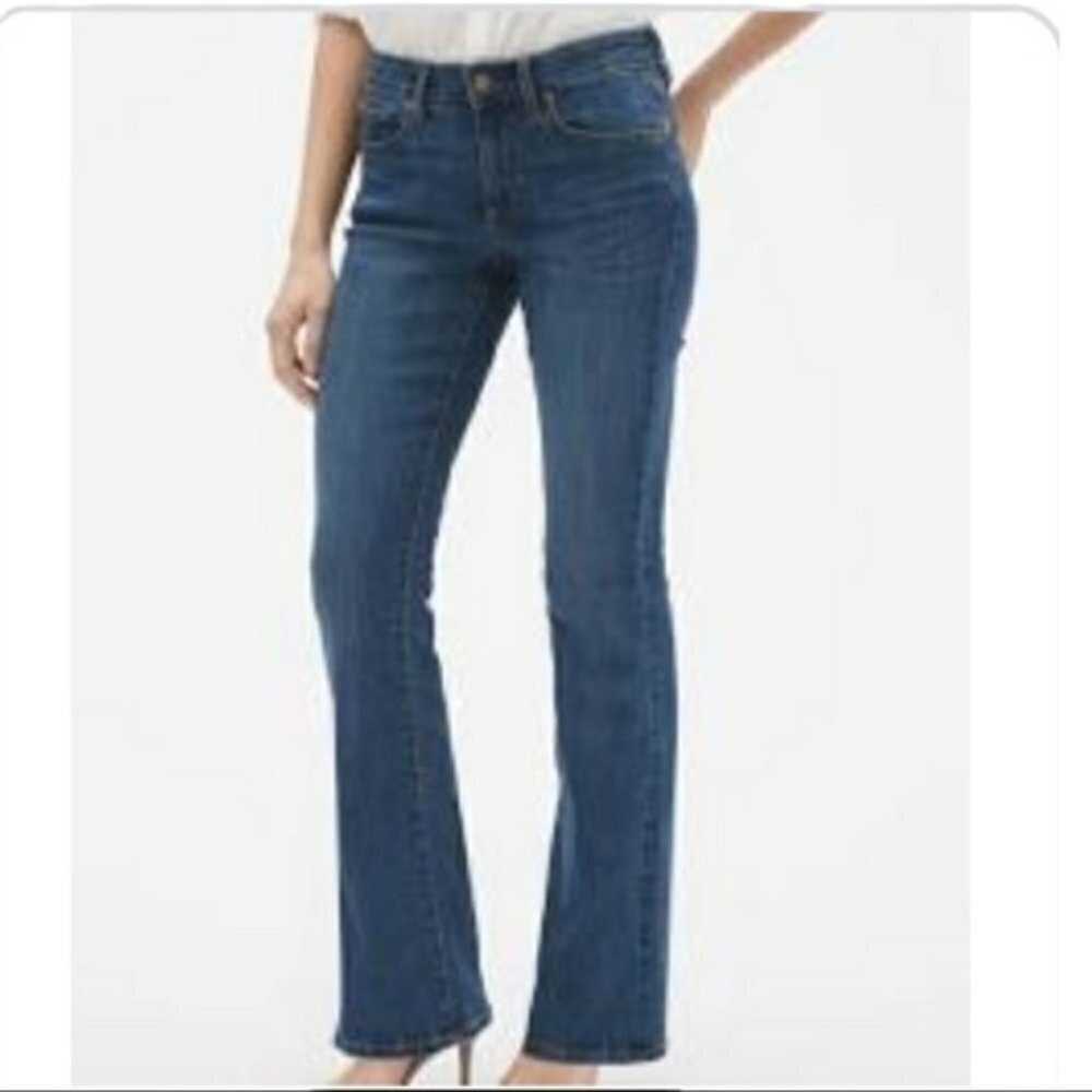 GAP Original Flare Jeans Dark Wash Mid Rise Women's Size 12 Ankle